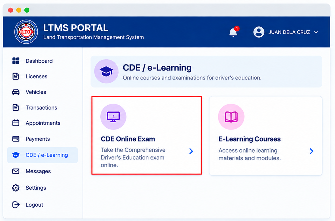 LTMS E-Learning and CDE Exam guide